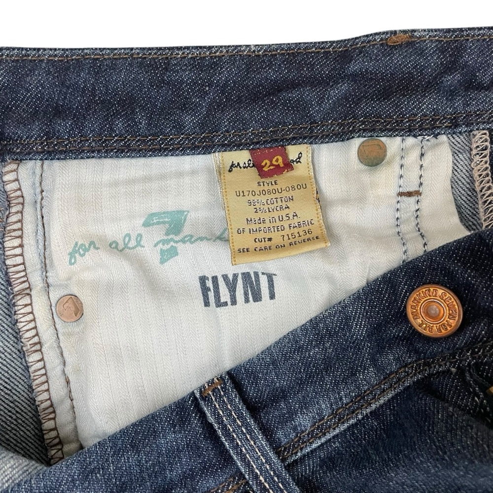 7 For All Mankind Flynt Distressed Bootcut Jeans Sz 29 - Picture 7 of 11